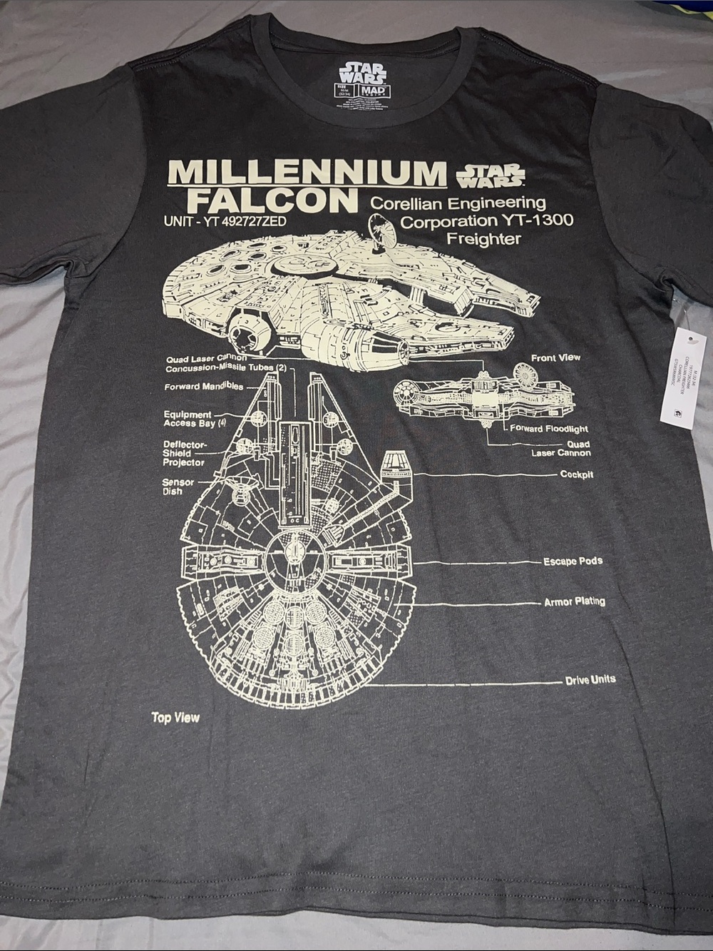 Star Wars Millennium Falcon Graphic Tee - Black